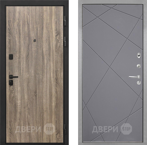 Входная металлическая Дверь Интекрон (INTECRON) Профит Black Дуб Турин Лучи-М Графит софт в Подольск