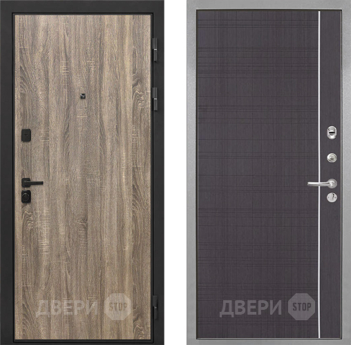 Входная металлическая Дверь Интекрон (INTECRON) Профит Black Дуб Турин В-07 с молдингом Венге в Подольск