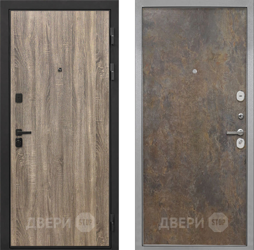 Входная металлическая Дверь Интекрон (INTECRON) Профит Black Дуб Турин Гладкая Гранж в Подольск