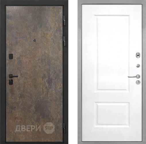 Входная металлическая Дверь Интекрон (INTECRON) Профит Black Гранж Альба Роял Вуд белый в Подольск