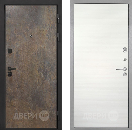 Входная металлическая Дверь Интекрон (INTECRON) Профит Black Гранж Гладкая Дуб сильвер поперечный в Подольск