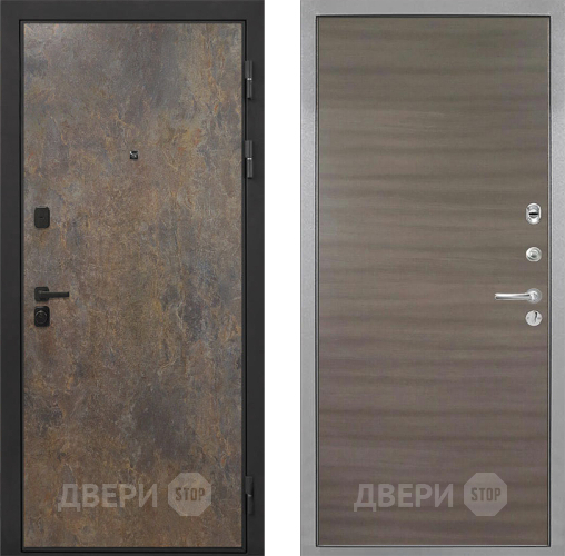 Входная металлическая Дверь Интекрон (INTECRON) Профит Black Гранж Гладкая Дуб тоскано поперечный в Подольск