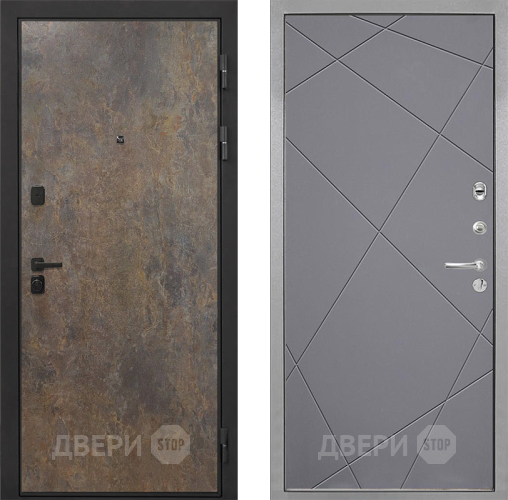Входная металлическая Дверь Интекрон (INTECRON) Профит Black Гранж Лучи-М Графит софт в Подольск