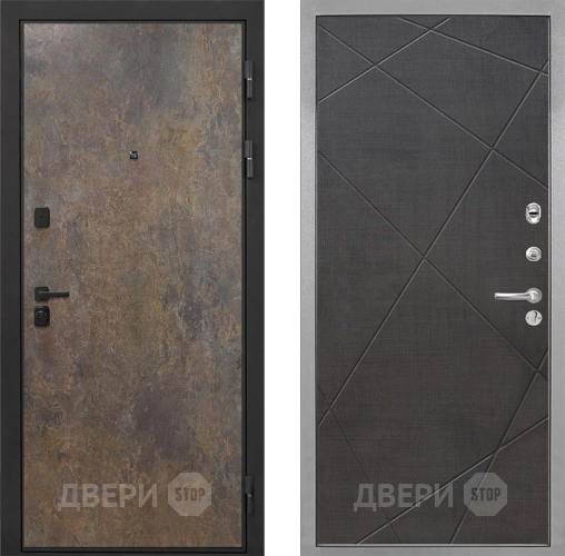 Входная металлическая Дверь Интекрон (INTECRON) Профит Black Гранж Лучи-М Венге распил кофе в Подольск