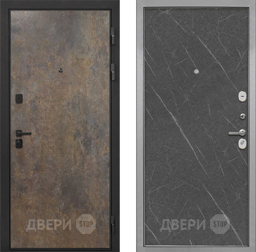 Входная металлическая Дверь Интекрон (INTECRON) Профит Black Гранж Гладкая Гранит лава оникс в Подольск