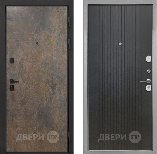 Входная металлическая Дверь Интекрон (INTECRON) Профит Black Гранж ФЛ-295 Лофт черный в Подольск