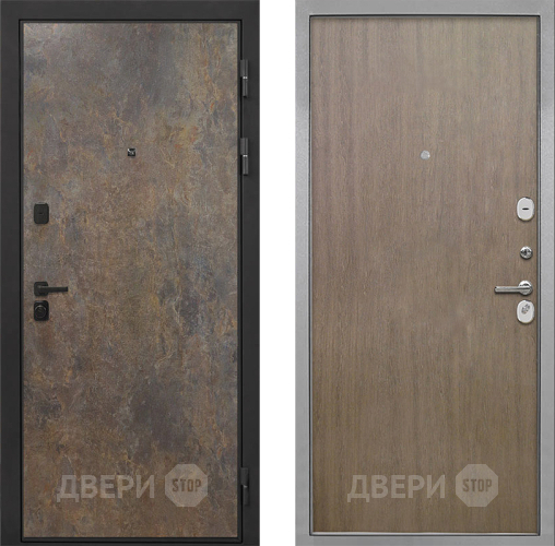 Входная металлическая Дверь Интекрон (INTECRON) Профит Black Гранж Гладкая шпон Венге коричневый в Подольск