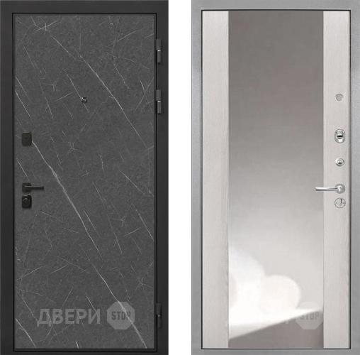 Входная металлическая Дверь Интекрон (INTECRON) Профит Black Гранит Лава Оникс ФЛЗ-516 Зеркало Сосна белая в Подольск