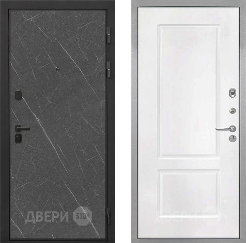 Входная металлическая Дверь Интекрон (INTECRON) Профит Black Гранит Лава Оникс КВ-2 Белый матовый в Подольск