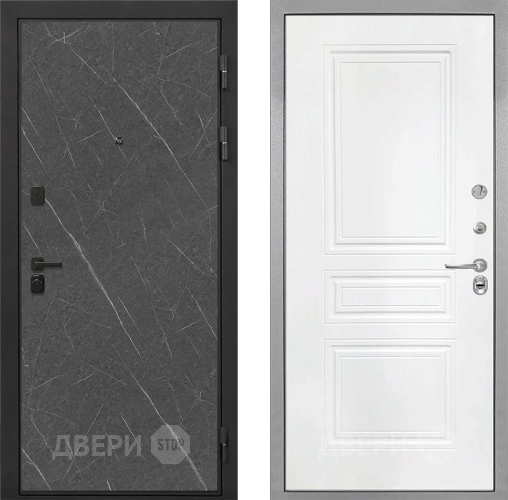 Входная металлическая Дверь Интекрон (INTECRON) Профит Black Гранит Лава Оникс ФЛ-243 Белый матовый в Подольск