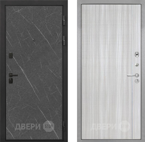 Входная металлическая Дверь Интекрон (INTECRON) Профит Black Гранит Лава Оникс В-07 с молдингом Сандал белый в Подольск