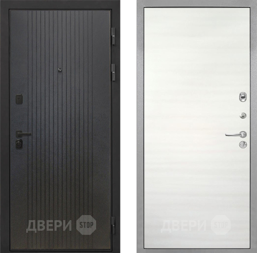Входная металлическая Дверь Интекрон (INTECRON) Профит Black ФЛ-295 Гладкая Дуб сильвер поперечный в Подольск