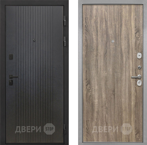 Входная металлическая Дверь Интекрон (INTECRON) Профит Black ФЛ-295 Гладкая Дуб турин в Подольск