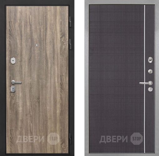 Входная металлическая Дверь Интекрон (INTECRON) Гектор Дуб Турин В-07 с молдингом Венге в Подольск