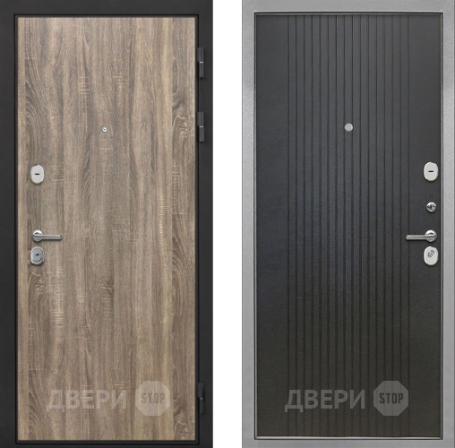 Входная металлическая Дверь Интекрон (INTECRON) Гектор Дуб Турин ФЛ-295 Лофт черный в Подольск