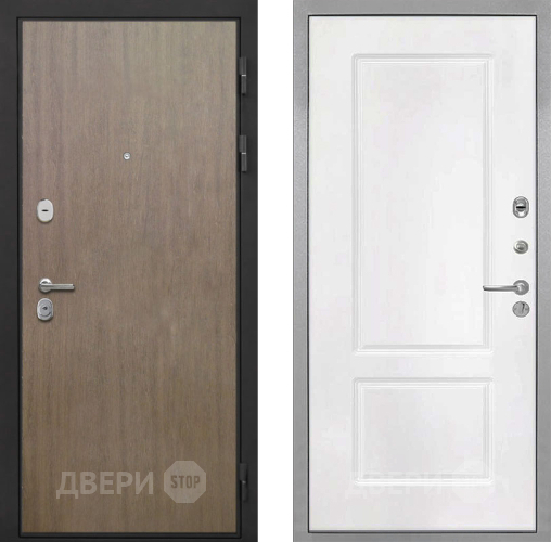Входная металлическая Дверь Интекрон (INTECRON) Гектор Венге Коричневый КВ-2 Белый матовый в Подольск