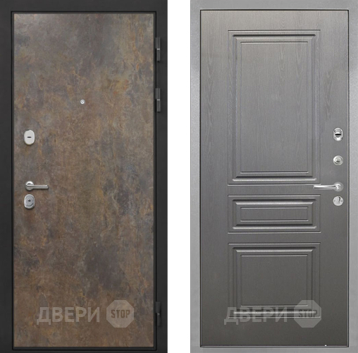 Входная металлическая Дверь Интекрон (INTECRON) Гектор Гранж ФЛ-243 Графит вуд дуб в Подольск