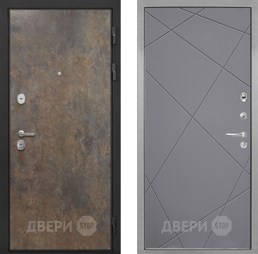 Входная металлическая Дверь Интекрон (INTECRON) Гектор Гранж Лучи-М Графит софт в Подольск