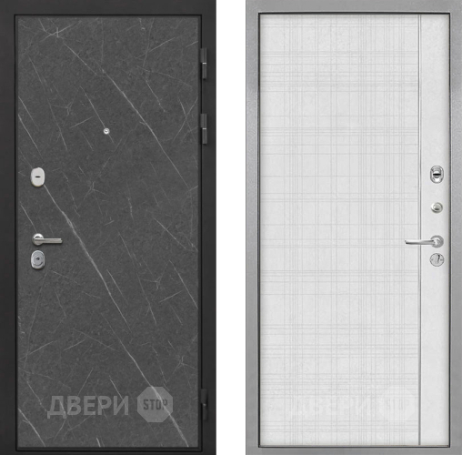 Входная металлическая Дверь Интекрон (INTECRON) Гектор Гранит Лава Оникс В-07 с молдингом Лофт белый в Подольск