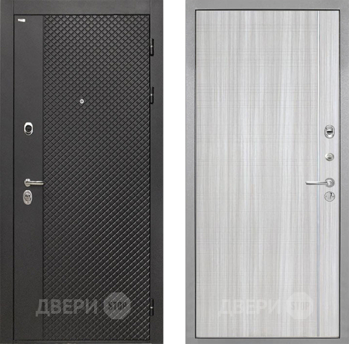 Входная металлическая Дверь Интекрон (INTECRON) Олимпия Black 4К В-07 с молдингом Сандал белый в Подольск