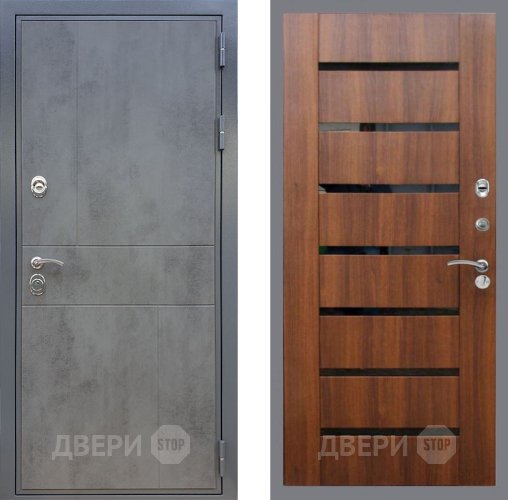 Входная металлическая Дверь Рекс (REX) ФЛ-290 СБ-14 стекло черное Орех бренди в Подольск