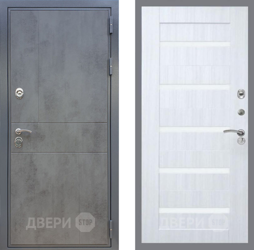 Входная металлическая Дверь Рекс (REX) ФЛ-290 СБ-14 стекло белое Сандал белый в Подольск