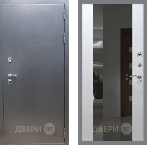 Входная металлическая Дверь Рекс (REX) 11 СБ-16 Зеркало Белый ясень в Подольск
