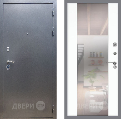 Входная металлическая Дверь Рекс (REX) 11 СБ-16 Зеркало Силк Сноу в Подольск