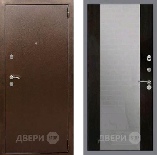 Входная металлическая Дверь Рекс (REX) 1А Медный Антик СБ-16 Зеркало Венге в Подольск
