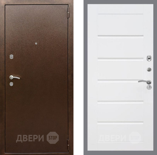 Дверь Рекс (REX) 1А Медный Антик Сити Белый ясень в Подольск