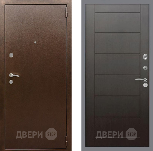 Входная металлическая Дверь Рекс (REX) 1А Медный Антик Сити Венге в Подольск