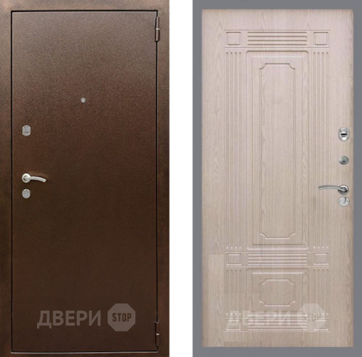 Входная металлическая Дверь Рекс (REX) 1А Медный Антик FL-2 Беленый дуб в Подольск