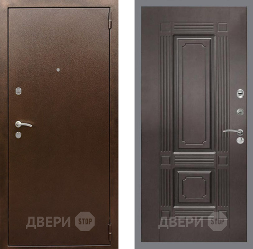 Входная металлическая Дверь Рекс (REX) 1А Медный Антик FL-2 Венге в Подольск
