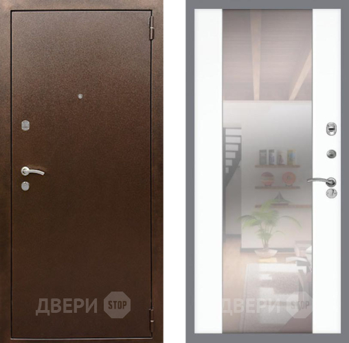 Дверь Рекс (REX) 1А Медный Антик СБ-16 Зеркало Силк Сноу в Подольск