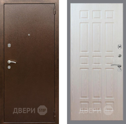 Входная металлическая Дверь Рекс (REX) 1А Медный Антик FL-33 Беленый дуб в Подольск