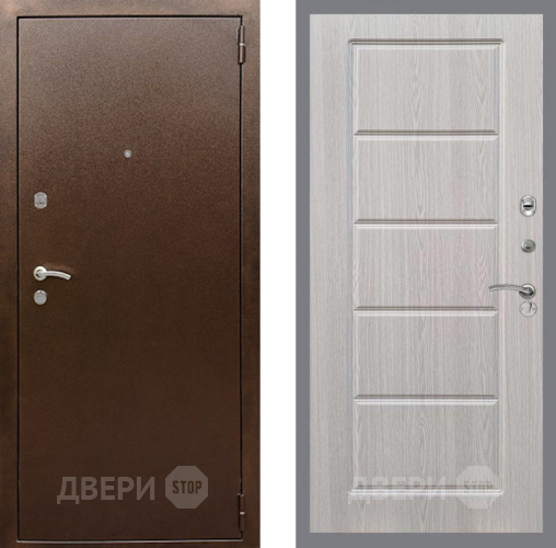 Входная металлическая Дверь Рекс (REX) 1А Медный Антик FL-39 Беленый дуб в Подольск