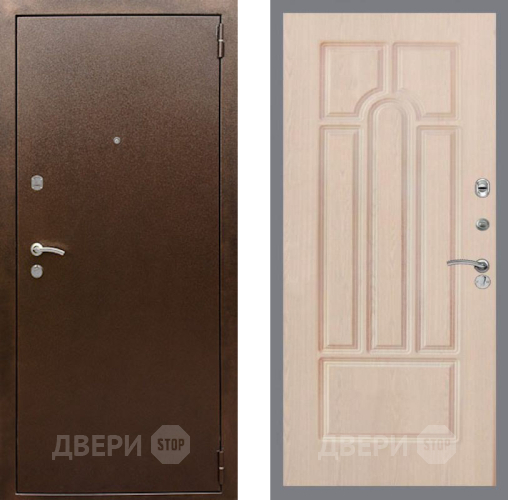 Входная металлическая Дверь Рекс (REX) 1А Медный Антик FL-58 Беленый дуб в Подольск