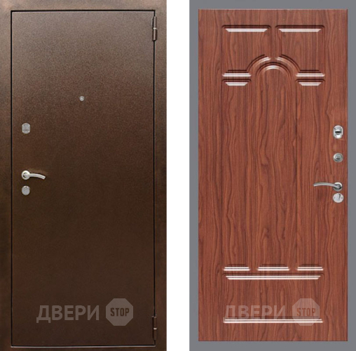 Входная металлическая Дверь Рекс (REX) 1А Медный Антик FL-58 орех тисненый в Подольск