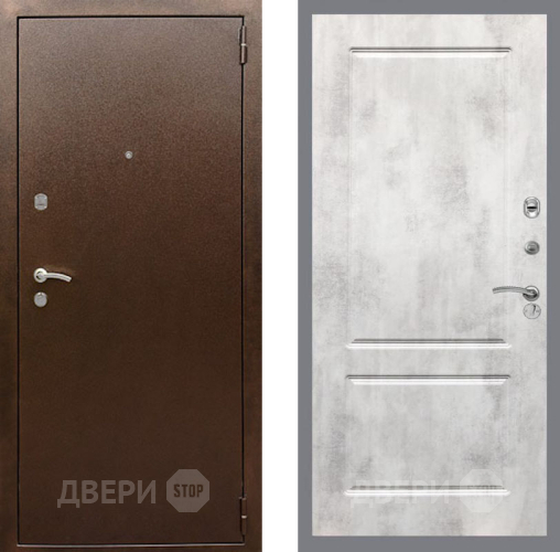 Входная металлическая Дверь Рекс (REX) 1А Медный Антик FL-117 Бетон светлый в Подольск
