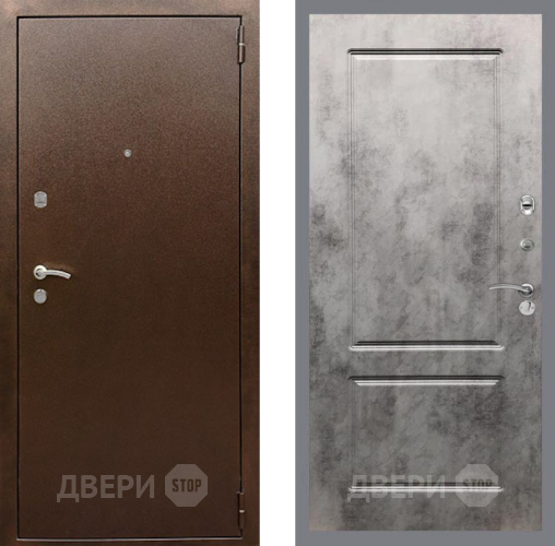 Входная металлическая Дверь Рекс (REX) 1А Медный Антик FL-117 Бетон темный в Подольск