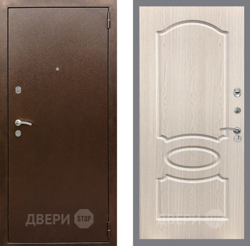 Входная металлическая Дверь Рекс (REX) 1А Медный Антик FL-128 Беленый дуб в Подольск