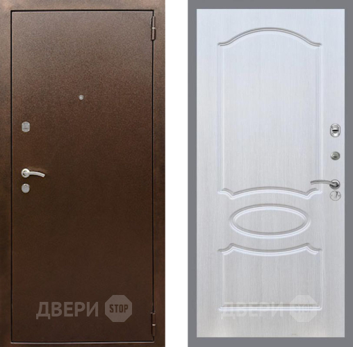 Входная металлическая Дверь Рекс (REX) 1А Медный Антик FL-128 Лиственница беж в Подольск