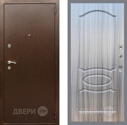 Входная металлическая Дверь Рекс (REX) 1А Медный Антик FL-128 Сандал грей в Подольск