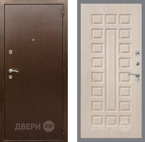 Входная металлическая Дверь Рекс (REX) 1А Медный Антик FL-183 Беленый дуб в Подольск