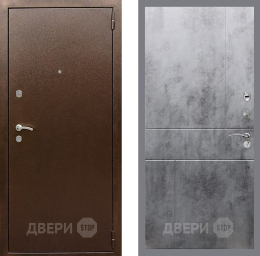 Входная металлическая Дверь Рекс (REX) 1А Медный Антик FL-290 Бетон темный в Подольск
