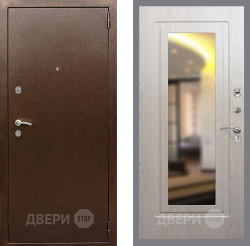Входная металлическая Дверь Рекс (REX) 1А Медный Антик FLZ-120 Беленый дуб в Подольск