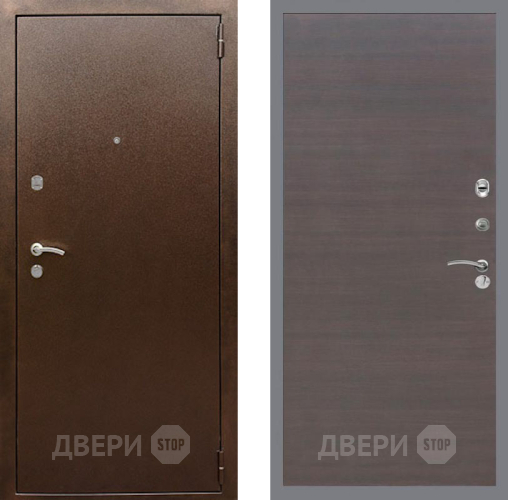 Входная металлическая Дверь Рекс (REX) 1А Медный Антик GL венге поперечный в Подольск