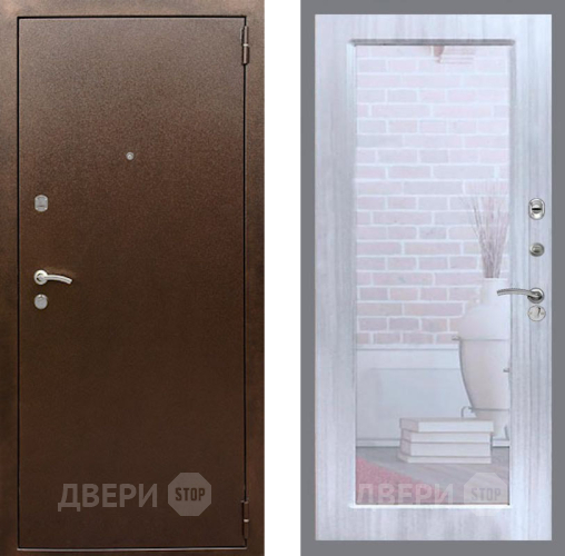 Дверь Рекс (REX) 1А Медный Антик Зеркало Пастораль Сандал белый в Подольск