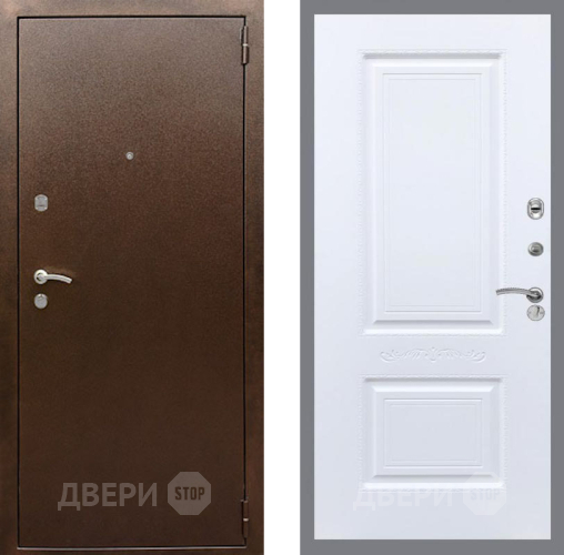 Дверь Рекс (REX) 1А Медный Антик Смальта Силк Сноу в Подольск