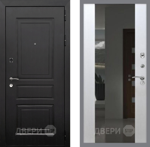 Входная металлическая Дверь Рекс (REX) 6 Венге СБ-16 Зеркало Белый ясень в Подольск